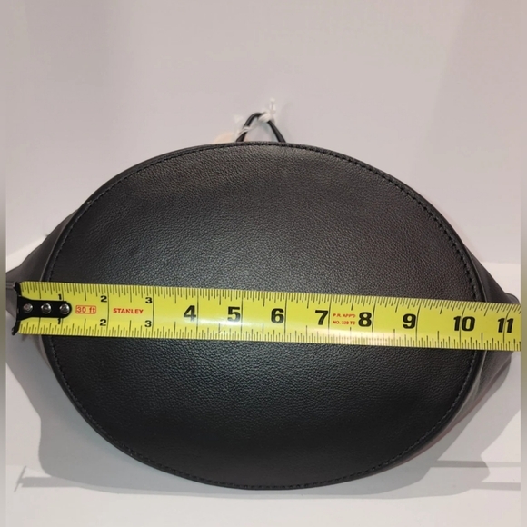 NWT! Viola Castellani Genuine Leather, Hobo Bucket Bag Made in Italy, Black - Picture 7 of 10